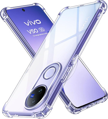 CLOVYR Back Cover for vivo V50 5G(Transparent, Camera Bump Protector, Silicon, Pack of: 1)