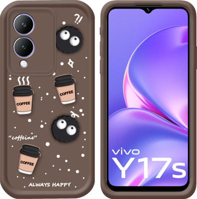 TRIESTER Back Cover for Vivo Y17s(Brown, 3D Case, Silicon, Pack of: 1)