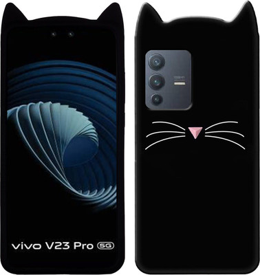 BINTAGE Back Cover for Vivo V23 Pro 5G(Black, Grip Case, Silicon, Pack of: 1)