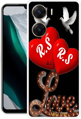 3D U PRINT Back Cover for VIVO V29e 5G,V2303,RS,R LOVE S,RS NAME,RS LETTER,RS ALPHABET(Red, Flexible, Silicon, Pack of: 1)