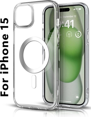 Flipkart SmartBuy Back Cover for Apple iPhone 15(Transparent, Magsafe, Pack of: 1)