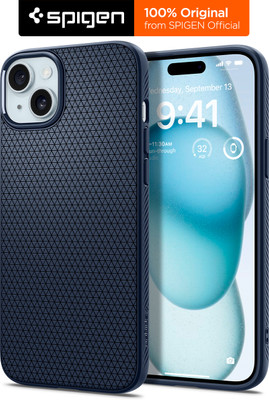 Spigen Liquid Air Back Cover for Apple iphone 15(Blue, Pack of: 1)