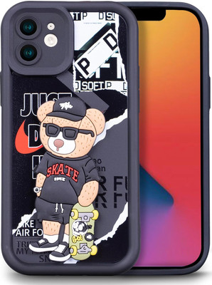 Enflamo Back Cover for Apple iPhone 12(Black, Camera Bump Protector, Silicon, Pack of: 1)