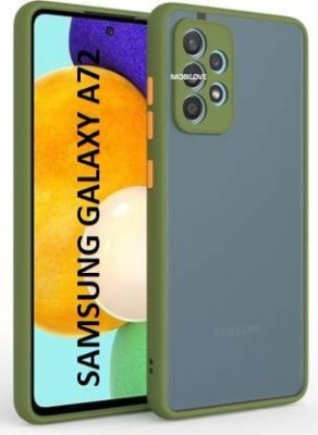 MOBILOVE Back Cover for Samsung Galaxy A72 | Smoke Translucent Shock Proof Smooth Rubberized Matte Back Case(Green, Camera Bump Protector, Pack of: 1)
