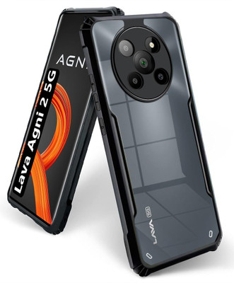 MOBIDEER Back Cover for Lava Agni 2 5G, Transparent Hybrid Hard PC Back TPU Bumper(Black, Transparent, Shock Proof, Pack of: 1)