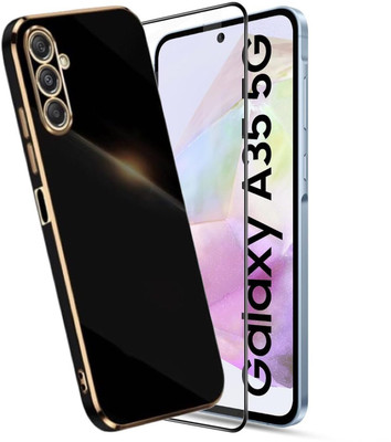 A3sprime Back Cover for Samsung Galaxy A35 5G with 1 Piece Edge to Edge Full Coverage Front Screen Guard(Black, Camera Bump Protector, Pack of: 2)