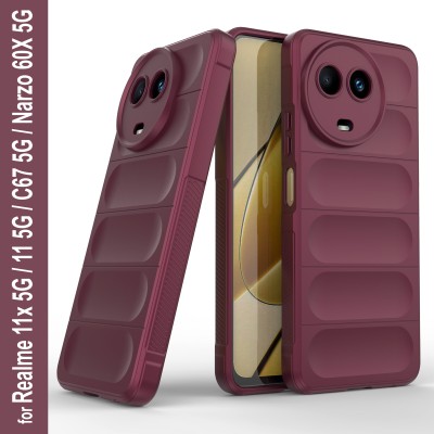 Zapcase Back Cover for Realme 11x 5G(Maroon, 3D Case, Silicon, Pack of: 1)