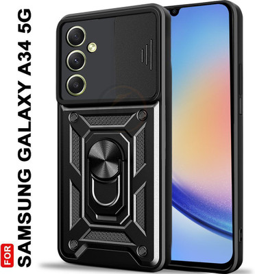 AelVouX Back Cover for Samsung Galaxy A34 5G(Black, Ring Case, Pack of: 1)