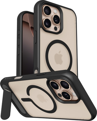 eller santé Back Cover for Apple iPhone 16 Pro, Zenon Magpro Camera Screen Protector Stand Holder TPU Phone Case(Black, Shock Proof, Pack of: 1)