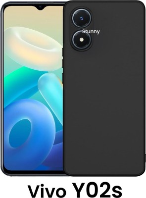 Stunny Back Cover for VIVO Y02s(Black, Shock Proof, Silicon, Pack of: 1)