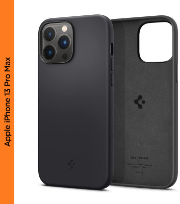 Spigen Sillicone Fit Back Cover for Apple iPhone 13 Pro Max(Black, Grip Case, Silicon, Pack of: 1)