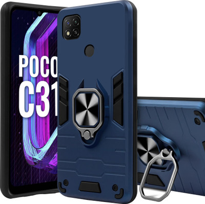 BOZTI Back Cover for Poco C31(Blue, Rugged Armor, Pack of: 1)