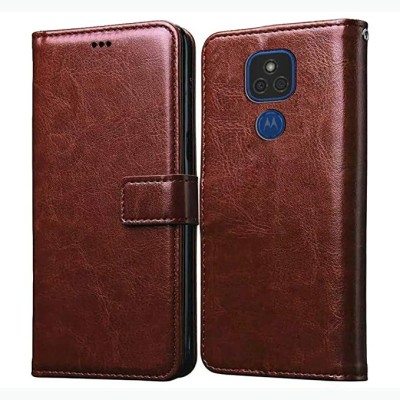 Takshiv Deal Flip Cover for Motorola Moto G9(Brown, Dual Protection, Pack of: 1)