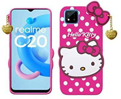 Creativo Back Cover for Realme C20 / Realme C11 2021 Cute Doll, Soft Girl Back Cover with Pendant, cute(Pink, Flexible, Pack of: 1)