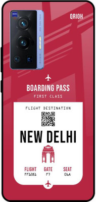 QRIOH New Delhi City Glass Back Cover for Vivo X70 Pro(Red, Grip Case, Pack of: 1)