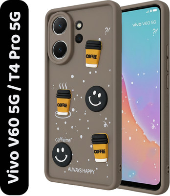 Mobikit Back Cover for Vivo V60 5G, Vivo T4 Pro 5G(Brown, 3D Case, Silicon, Pack of: 1)