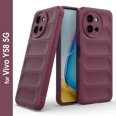 Zapcase Back Cover for Vivo Y58 5G(Maroon, 3D Case, Silicon, Pack of: 1)