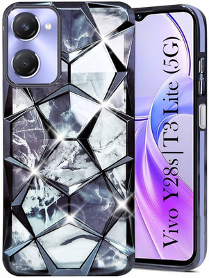 SRV Back Cover for VIVO T3 LITE 5G/Y28S Glitter Sparkle and Detachable Diamond Print Case(Black, 3D Case, Pack of: 1)