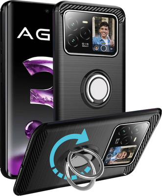 Unistuff Back Cover for Lava Agni 3 5G(Black, Ring Case, Pack of: 1)