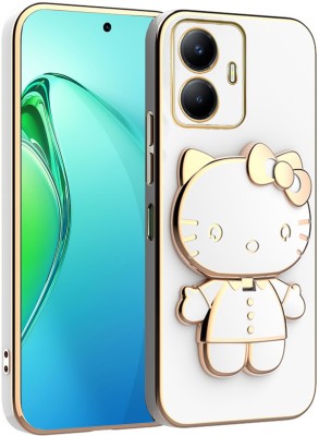 V-TAN Back Cover for Realme C55(White, Gold, Cases with Holder, Silicon, Pack of: 1)