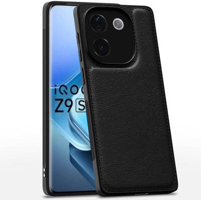 Rwm Back Cover for Vivo T3 Pro 5G / IQOO Z9s Pro 5 Flexible Pu Leather | Full Camera Protection(Black, Shock Proof, Pack of: 1)