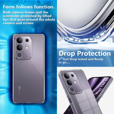 COVERHEAD Back Cover for Back Cover for Vivo T4x 5G- (Transparent, Flexible, Silicon, Pack of: 1)(Transparent, Camera Bump Protector, Silicon, Pack of: 1)