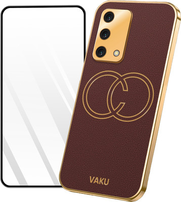 Vaku Luxos Back Cover for Oppo F19s, Skylar Soft TPU Case with 9H ESD Anti-Static Tempered Glass Combo(Brown, Dual Protection, Pack of: 1)