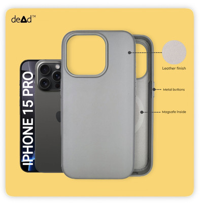 dead Back Cover for APPLE iPhone 15 Pro, Leather(Grey, Magsafe, Pack of: 1)