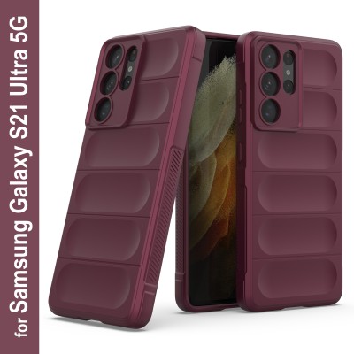 GLOBAL NOMAD Back Cover for Samsung Galaxy S21 Ultra(Maroon, Grip Case, Silicon, Pack of: 1)