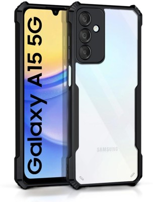 WOW Imagine Back Cover for Samsung Galaxy A15 5G 360 Degree Camera Protection |Transparent Hybrid Back Case(Black, Camera Bump Protector, Pack of: 1)