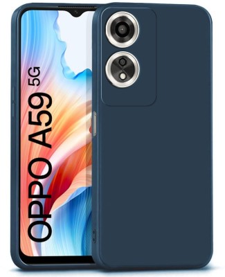 Bigil Back Cover for OPPO A59 5G, Plain Candy Case with Camera Protection(Blue, Flexible, Pack of: 1)