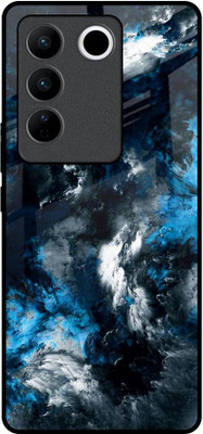 QRIOH Glass Back Cover for Vivo V27 Pro 5G(Multicolor, Grip Case, Pack of: 1)
