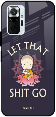 QRIOH Glass Back Cover for Mi Redmi Note 10 Pro Max(Multicolor, Grip Case, Silicon, Pack of: 1)