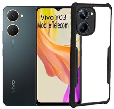 S-Softline Back Cover for Vivo Y03 5G, HD Clear Flexible Transparent Case(Black)