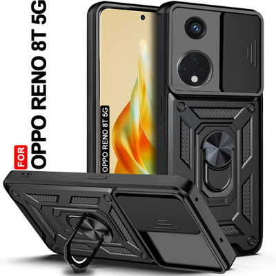 AESTMO Back Cover for Oppo Reno8T 5G(Black, Slider, Pack of: 1)