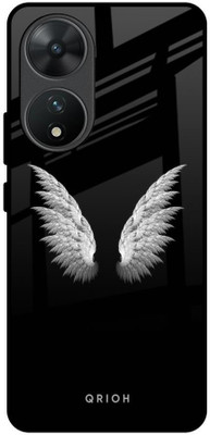 QRIOH Glass Back Cover for Vivo T2 5G(Multicolor, Grip Case, Pack of: 1)