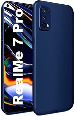 Coverskart Liquid Silicone Back Cover for Realme 7 Pro, Silky-Soft Touch Full Body Protection Shockproof Case(Blue, Camera Bump Protector, Silicon, Pack of: 1)