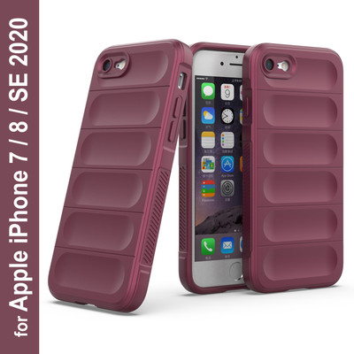 GLOBAL NOMAD Back Cover for Apple iPhone 7, Apple iPhone 8, Apple iPhone SE 2020(Maroon, Grip Case, Silicon, Pack of: 1)