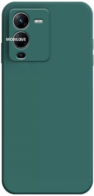 MOBILOVE Back Cover for Vivo V25 Pro 5G | Shockproof Slim Matte Liquid Soft Silicone TPU Back Case Cover(Green, Camera Bump Protector, Silicon, Pack of: 1)