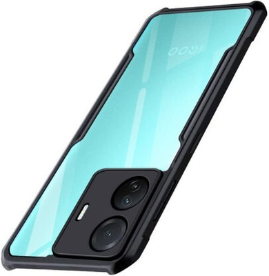 Celltown Back Cover for Vivo T1 Pro 5G, IQOO Z6 Pro 5G, Transparent Hybrid Hard PC Back TPU Bumper(Black, Shock Proof)