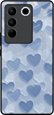 QRIOH Glass Back Cover for Vivo V27 5G(Multicolor, Grip Case, Pack of: 1)