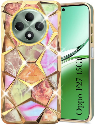 Rwm Back Cover for Oppo F27 5G Diamond Print Case(Gold, Camera Bump Protector, Pack of: 1)
