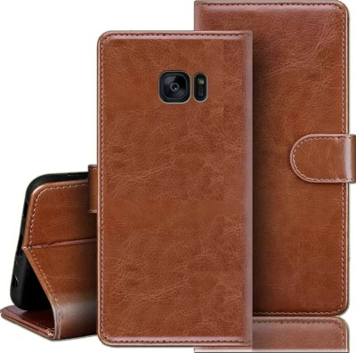 Slugabed Flip Cover for Samsung Galaxy S7(Brown, Dual Protection, Pack of: 1)