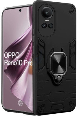 AESTMO Back Cover for Oppo Reno 10 5G, Oppo Reno 10 Pro 5G(Black, Rugged Armor, Silicon, Pack of: 1)