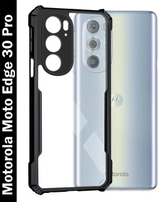 VAPRIF Back Cover for MOTOROLA MOTO EDGE 30 PRO, MOTO EDGE 30 PRO, Transparent Hybrid Hard PC Back TPU Bumper(Black, Transparent, Shock Proof, Pack of: 1)