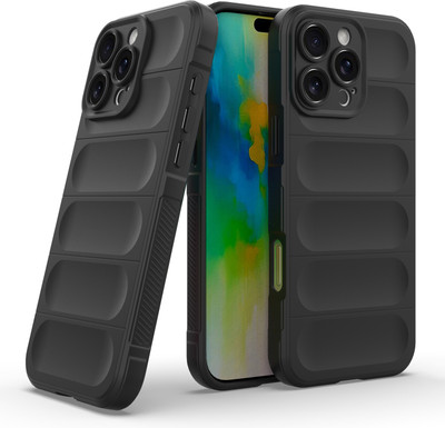 GLOBAL NOMAD Back Cover for Apple iPhone 16 Pro Max(Black, 3D Case, Silicon, Pack of: 1)