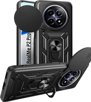 Fablue Back Cover for realme P2 Pro 5G(Black, Rugged Armor, Pack of: 1)