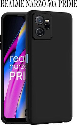 HATin Back Cover for Realme Narzo 50A Prime(Black, Silicon)