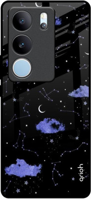 QRIOH Glass Back Cover for Vivo V29 Pro 5G(Multicolor, Grip Case, Pack of: 1)
