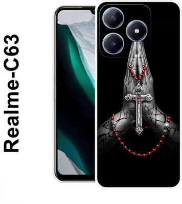 MOBIFLY Back Cover for Realme C63, Cross, Jesus, Hand, God, 471(Grey, Flexible, Pack of: 1)